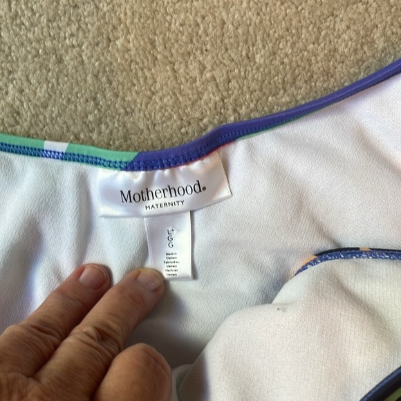 📺 Motherhood Maternity bright botanical one shoulder one piece - Picture 2 of 5